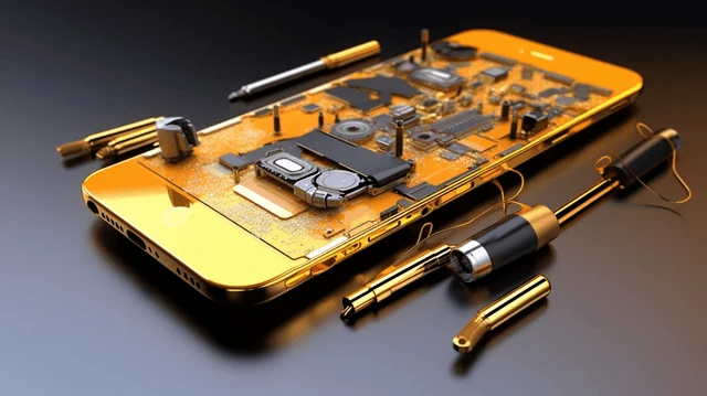 Premium phone components prepared for professional repair