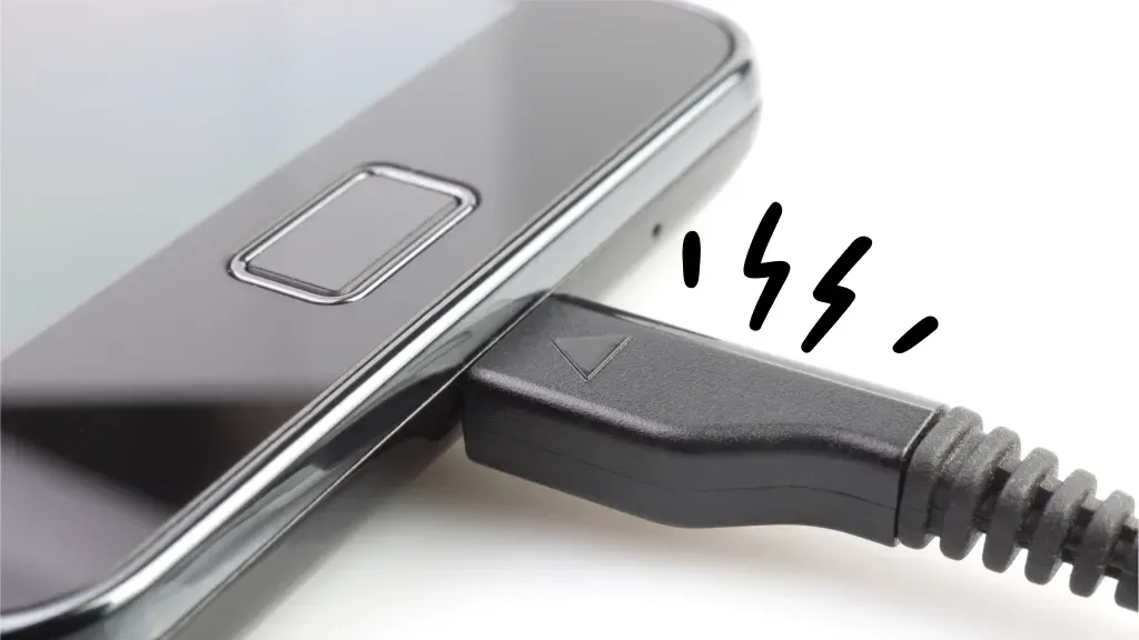 Close-up of a Samsung phone charging port being inspected