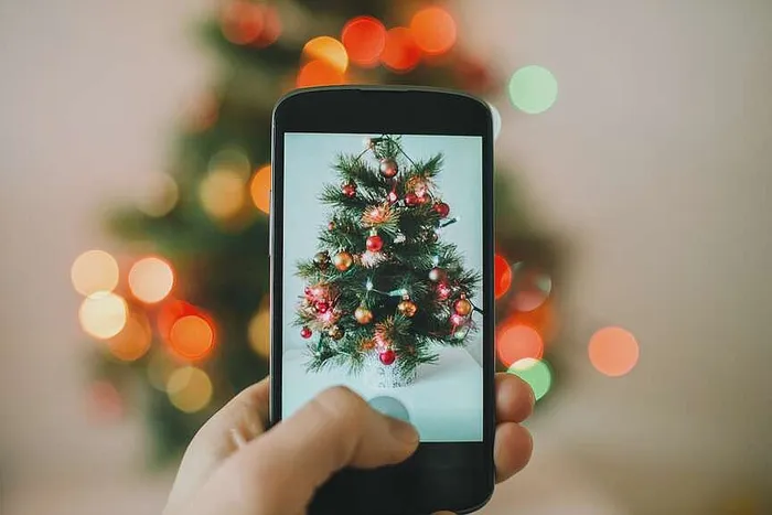 Smartphone at risk of damage during a busy Christmas holiday gathering