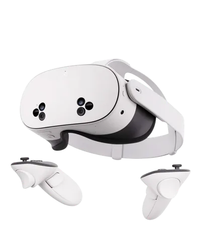 Meta Quest 3 repair service with VR headset and
        controllers